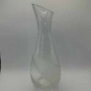 Lenox Elegant Clear Glass Carafe Vase with Frosted Swirl Design